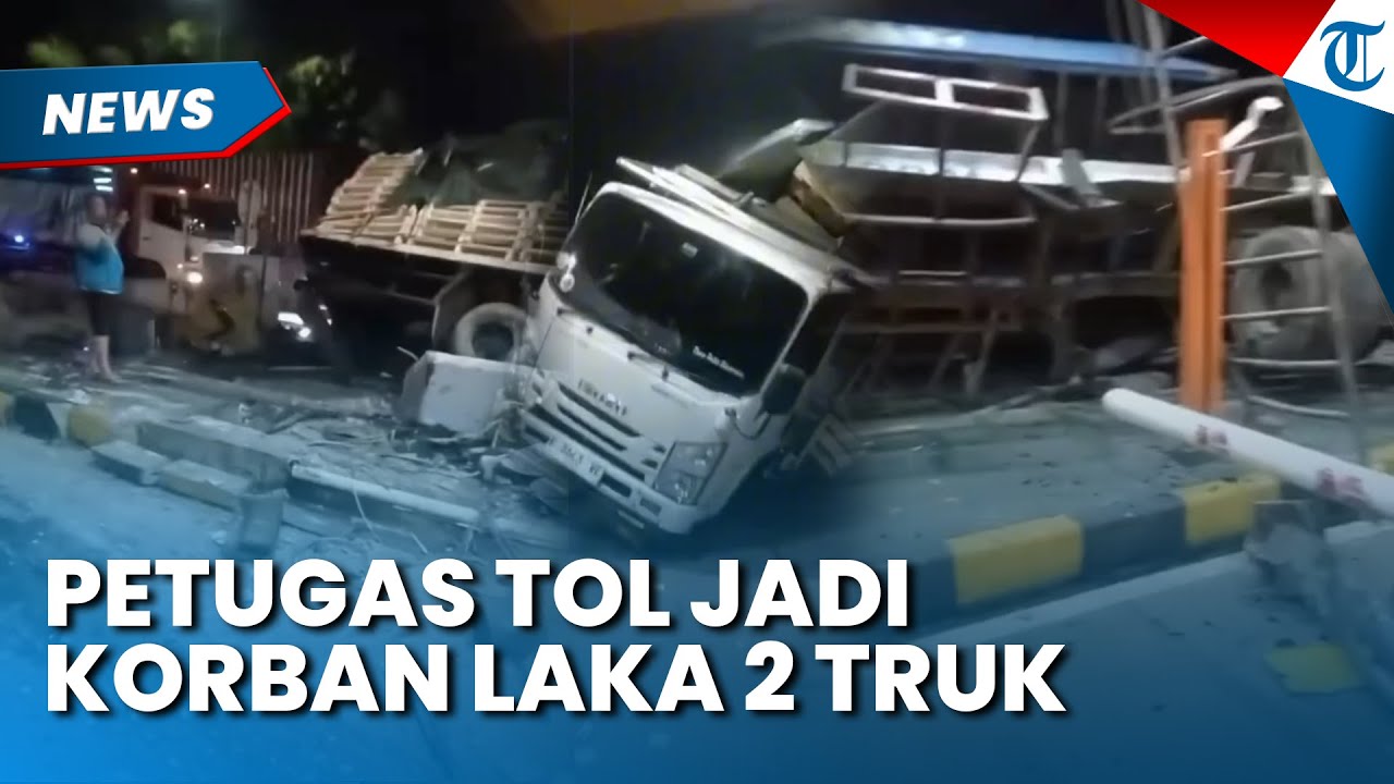 RINGSEK! KECELAKAAN TRUK Tronton dan Kontainer di GT Ciawi 2, Petugas Tol Jadi Korban
