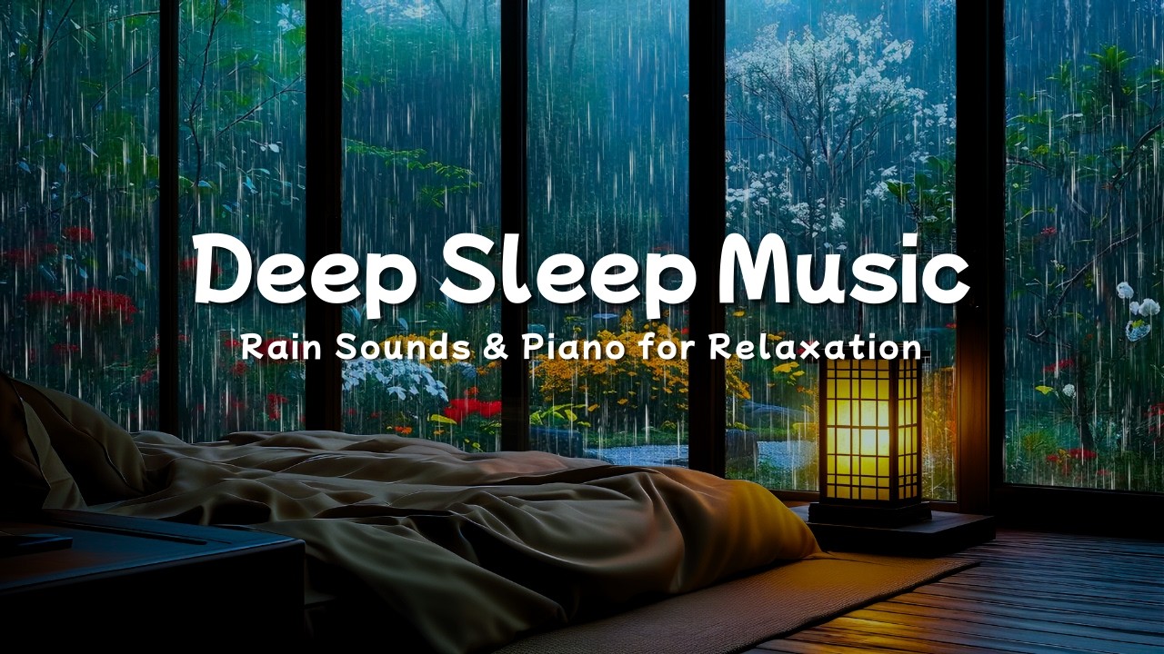 Fall Asleep Fast with Rain Sounds 🌙 Calm Piano Music for Deep Sleep and Relaxation