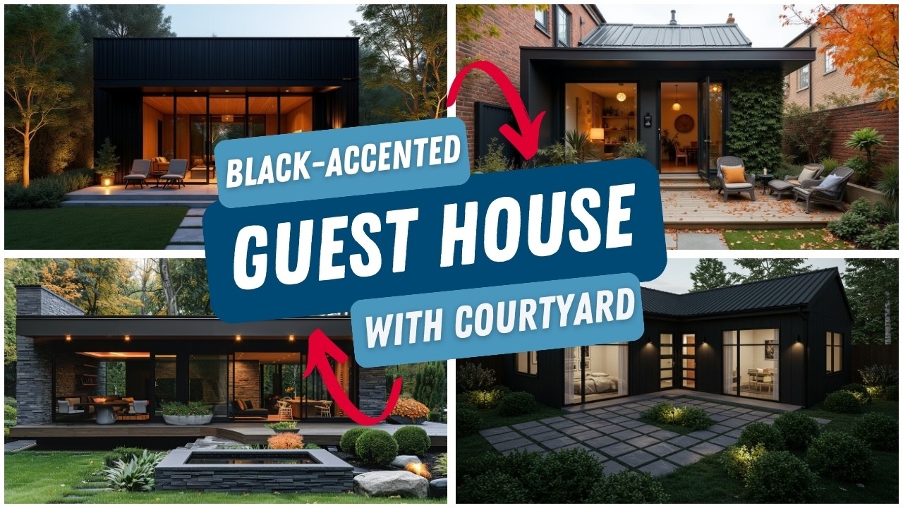 Modern Small Guest House with Bold Black Accents & Tropical Courtyard Ideas | Fixing Expert