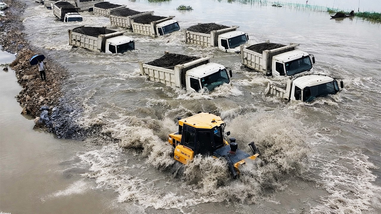 Insane Operator Skills! Mega Bulldozer & Dump Trucks Transform Land Into New Road