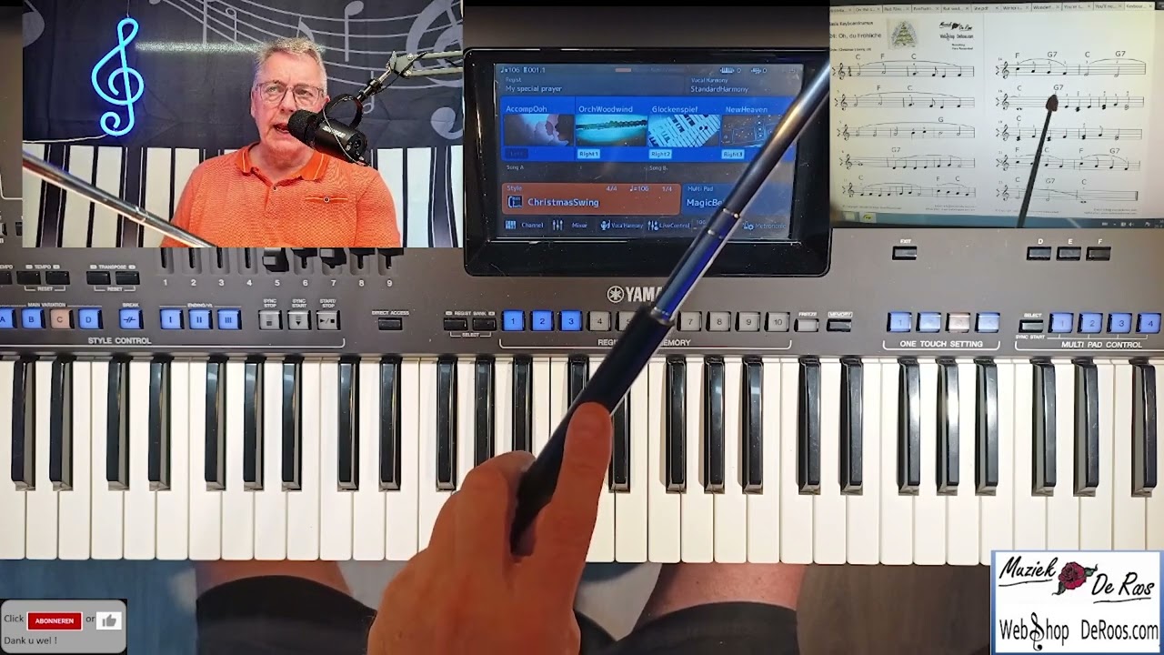 Muziek De Roos zelfstudie lesvideo : Keyboardcursus 1-50. Nr 24: O du fr&ouml;hliche