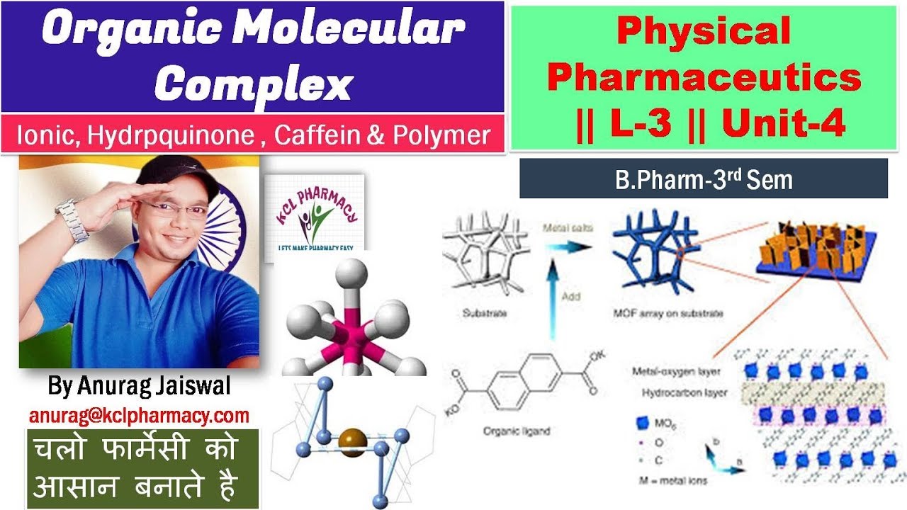 Organic Molecular Complex & its Types || L-3 Unit-4 || Physical Pharmaceutics