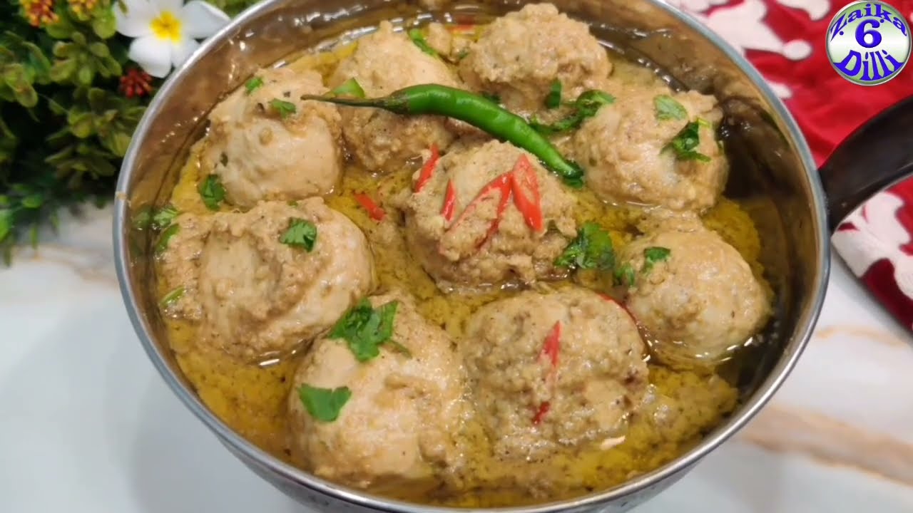 Chicken Malai Kofta with White Gravy | Creamy Gold Kofta