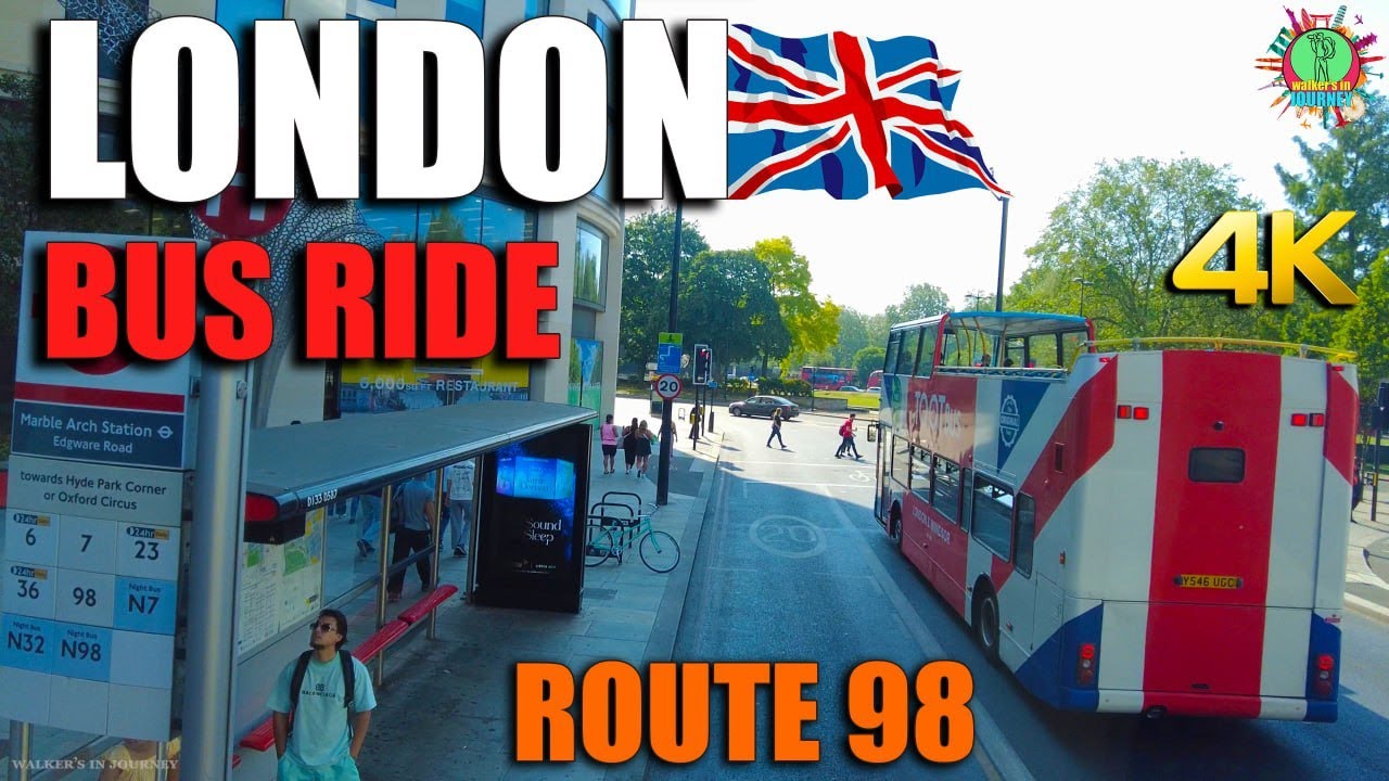 London Bus Ride Route 98 Kingsgate Place To Oxford Street 4K 60fps
