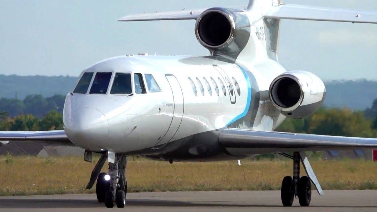 **RARE** Classic Dassault Falcon 50 | Harmony Jet | Landing, Startup and Takeoff at Nancy Airport