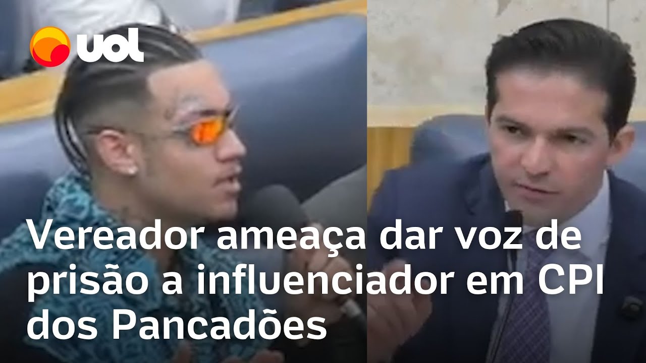 Vereador ameaça dar voz de prisão ao influenciador "Chavoso da USP" em CPI dos Pancadões