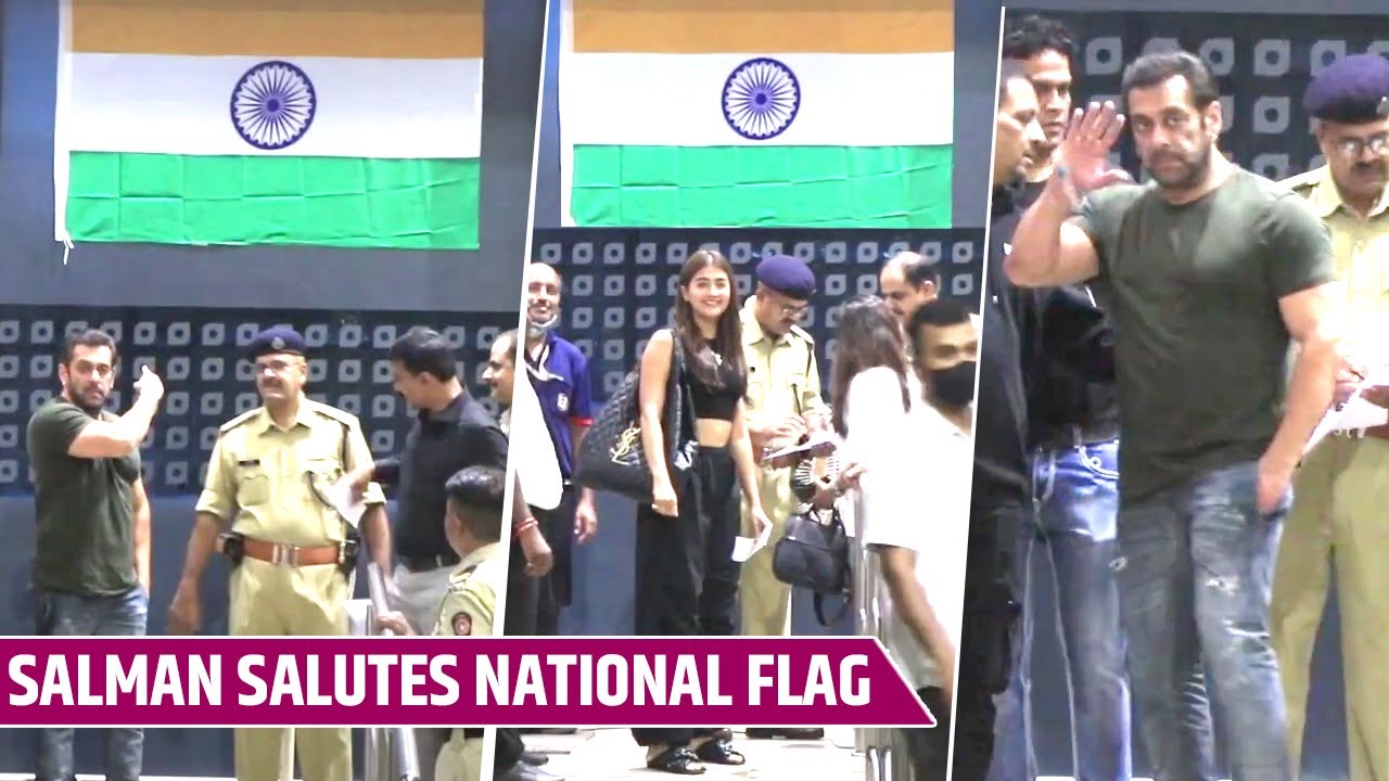 Salman Khan Salutes National Flag At Airport | 75th Independence Day