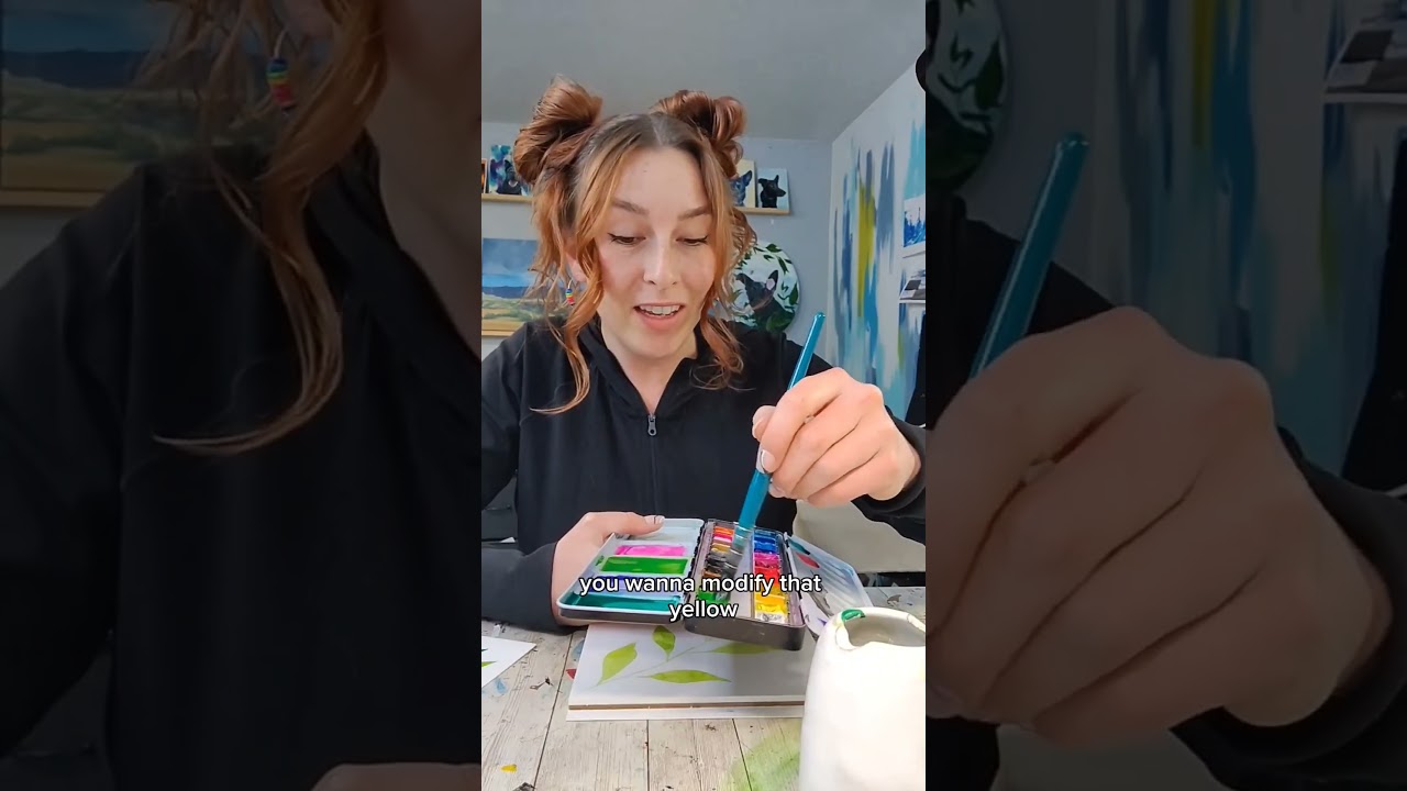 Простые акварельные листья в два мазка #акварель #easyart