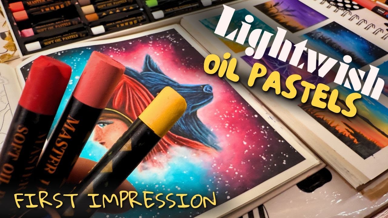 First Impression & Review of Super Soft Oil Pastels by Lightwish - color swatches/demo