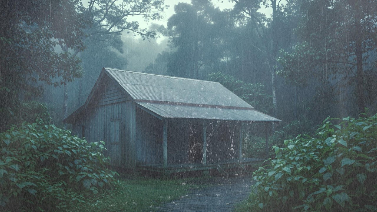 Gentle Heavy Night Rain Ambience for Relaxation & Better Sleep