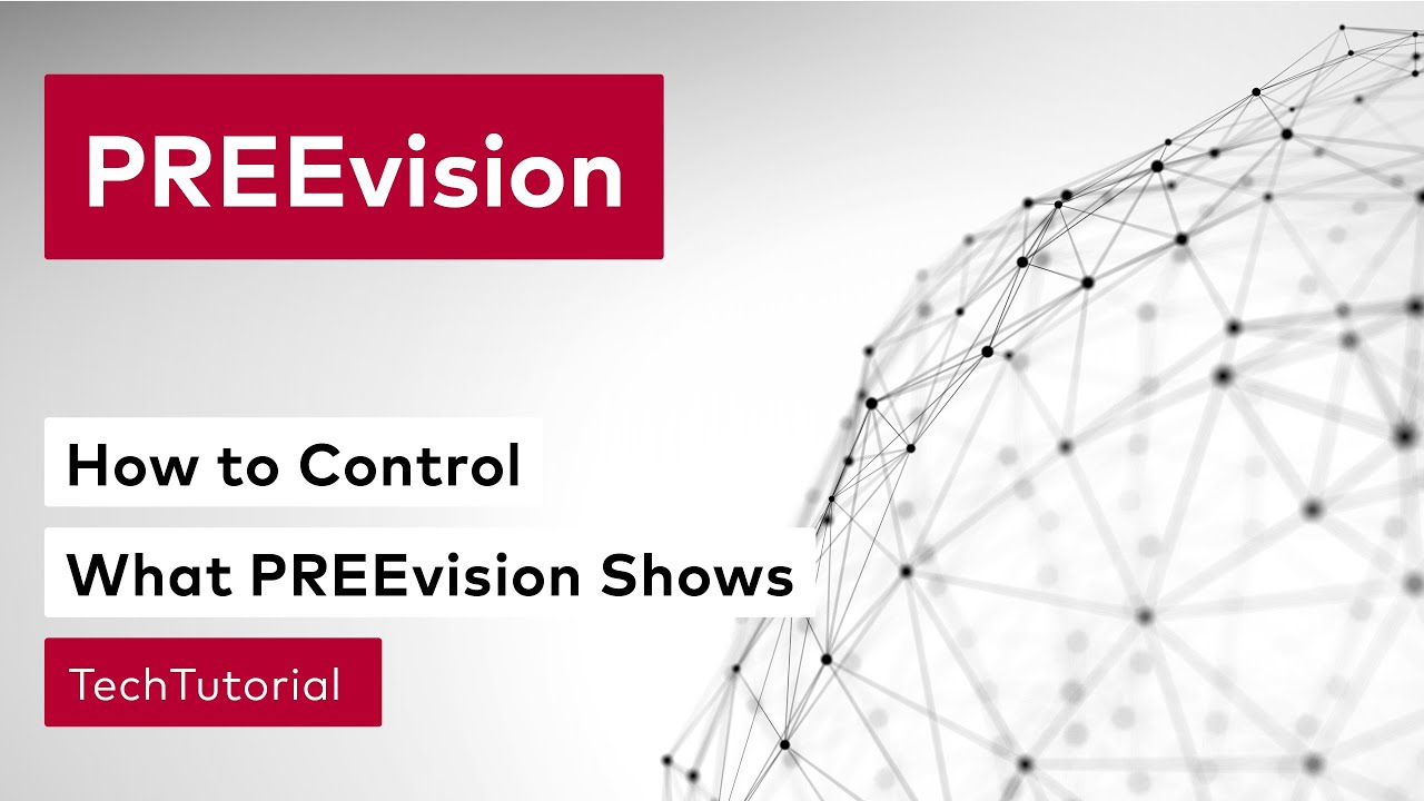 How To Control What PREEvision Shows | #PREEvision Tutorial