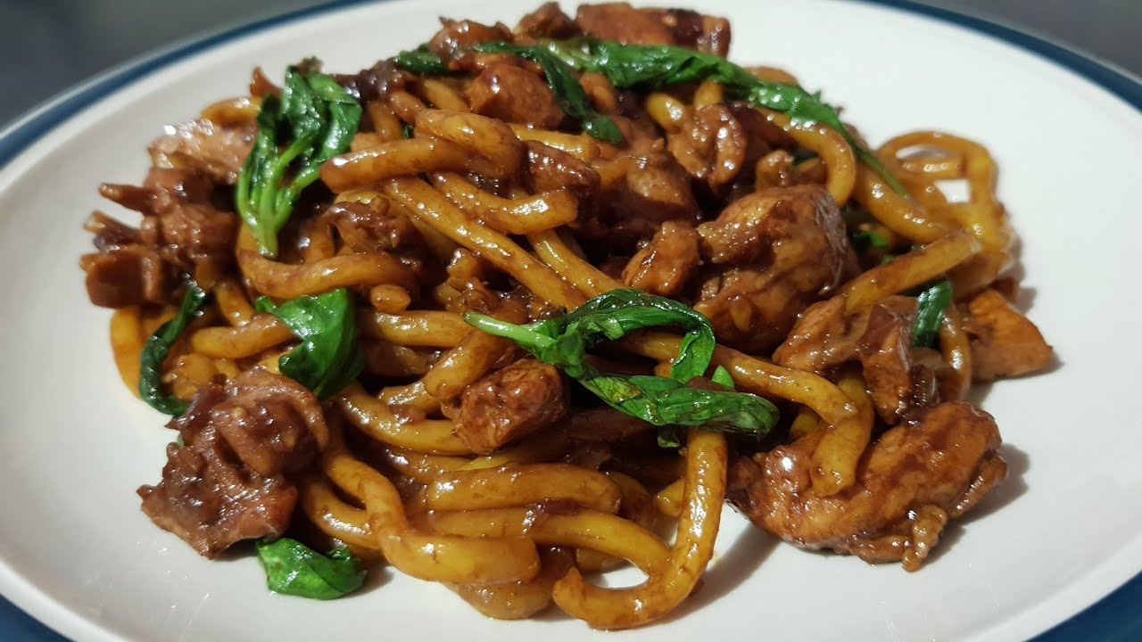 HOW TO COOK UDON NOODLES WITH BASIL LEAVES, CHICKEN |SIMPLE COOKING |MYVERY_SIMPLEC