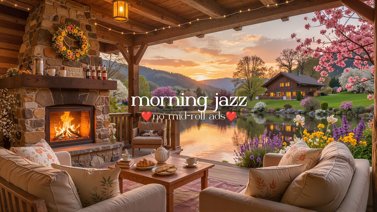 🌸 Spring Jazz (NO MID-ROLL ADS) – Warm Café Ambience for Relaxation & Focus
