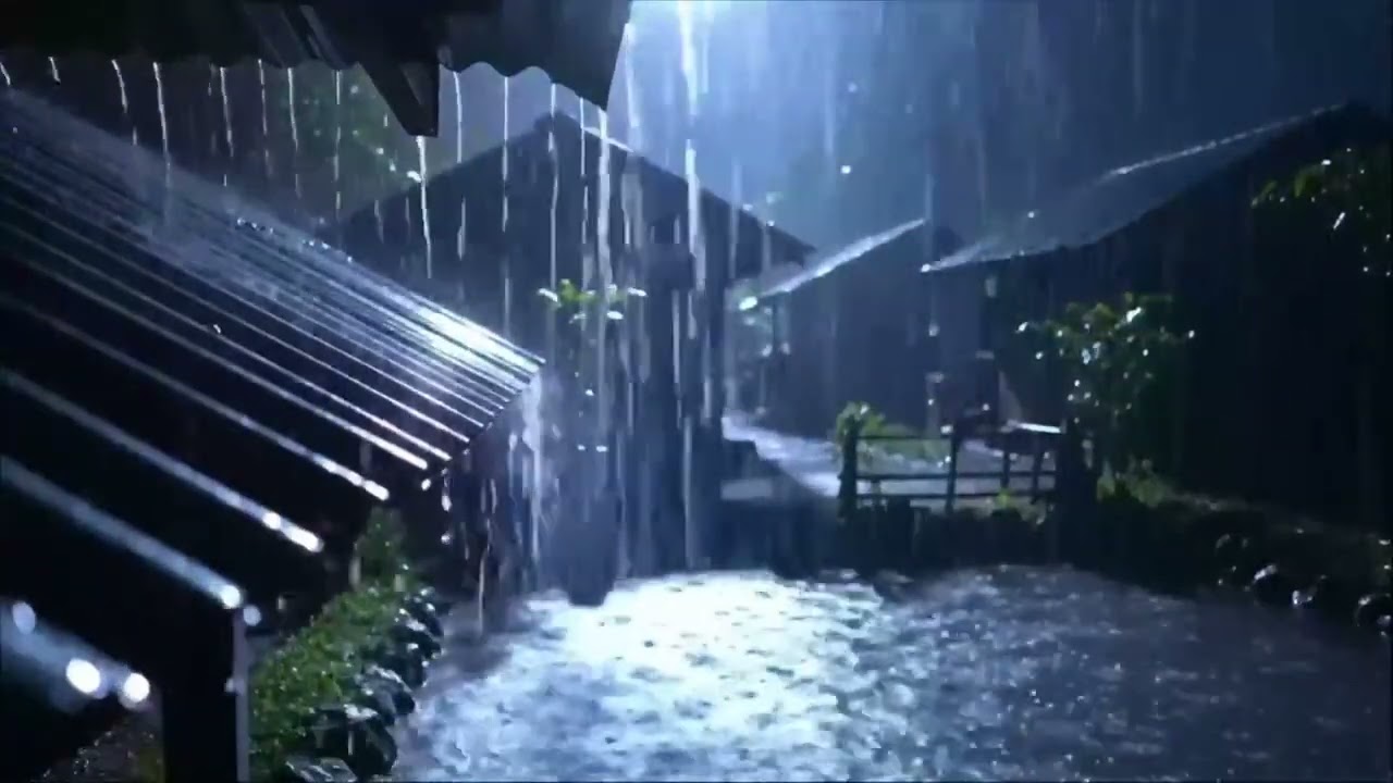 Cozy Midnight Rain on Tin Roof ASMR | Gentle Night Storm Sounds for Deep Sleep and Relaxation 90