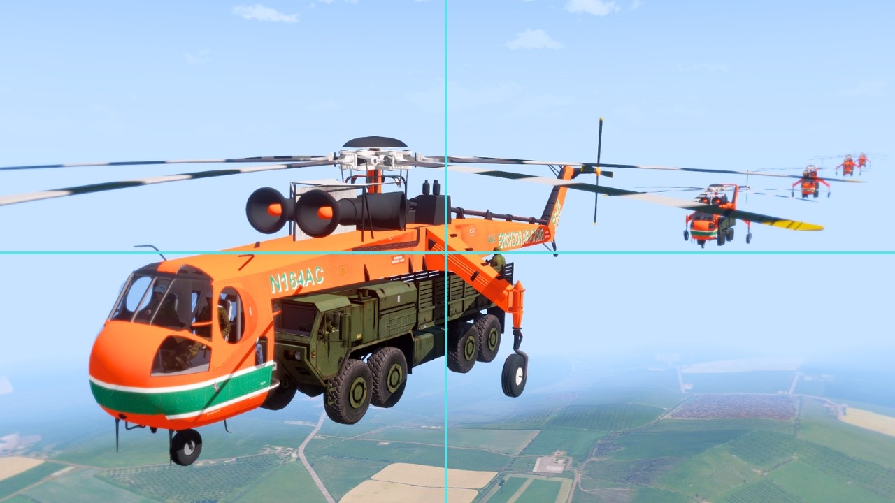 Russian Truck Sling Loaded by Helicopter Shot Down by Missile Before Landing