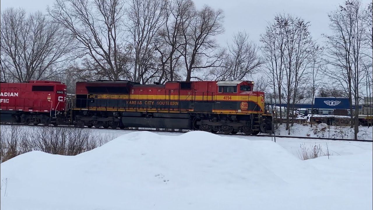 Two Trains! Westbound CPKC Manifest Meets Eastbound CPKC Ethanol, Both w/ KCS Power! 12/6/2025