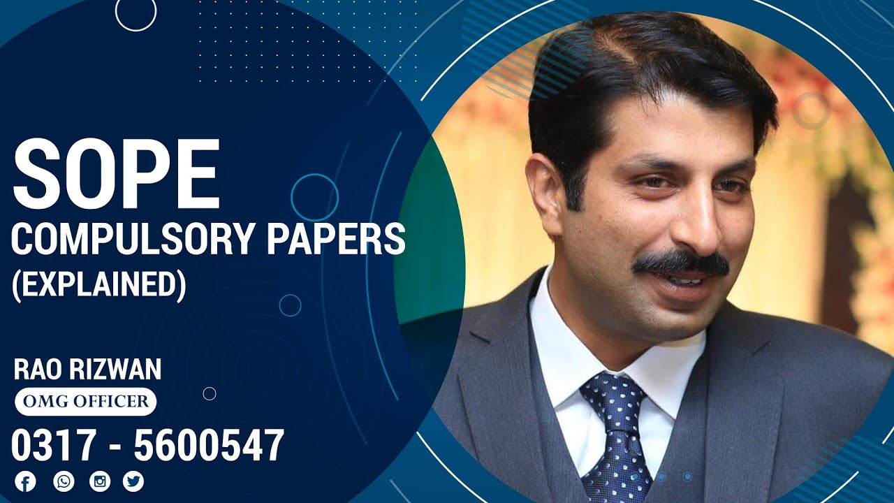 Section Officer Promotional Exams (SOPE).  Compulsory Papers -- Explained | FPSC