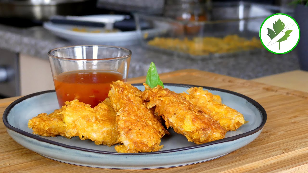 Extra knusprige Chicken Nuggets  mit Cornflakes, besser als von ..... 😏🐔