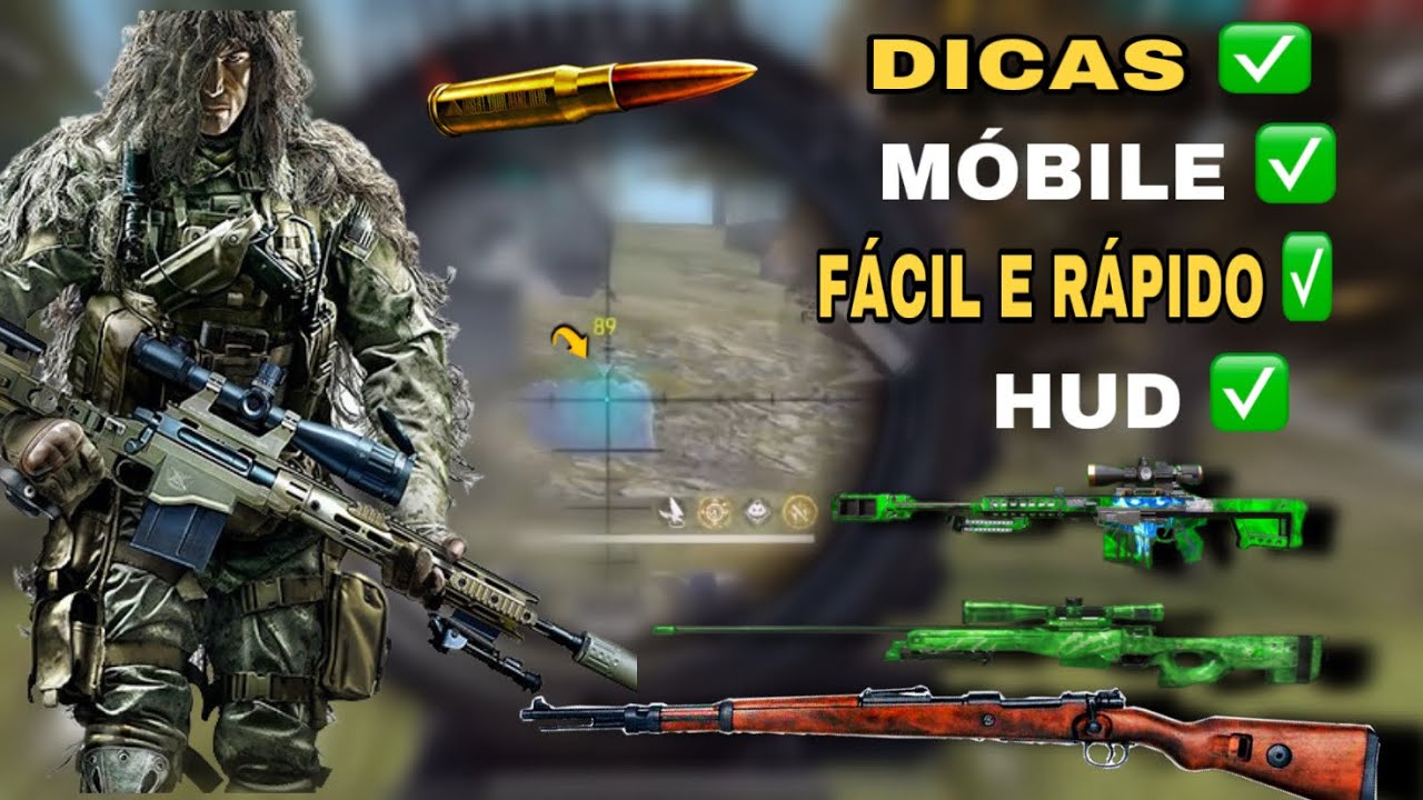 COMO JOGAR DE AWM MUITO RÁPIDO NO MÓBILE ✅ FREE FIRE DICAS ✅HUD ✅ CONFIGURAÇÕES SECRETAS