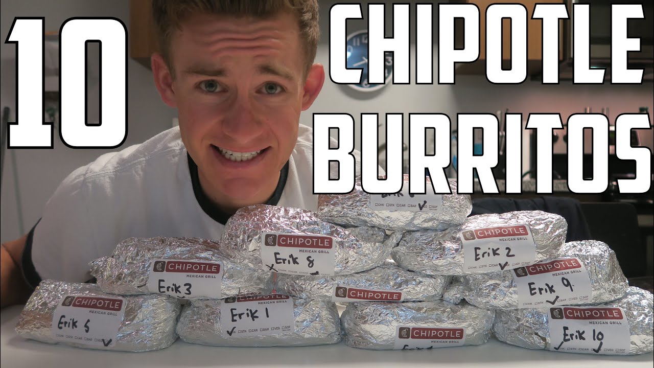 One Man vs TEN CHIPOTLE BURRITOS | ErikTheElectric