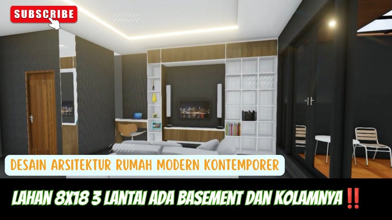 DESAIN RUMAH UNIK DAN MENARIK! BERKONSEP MODERN KONTEMPORER DENGAN LANTAI MEZANINE DI LAHAN 8X18 m.