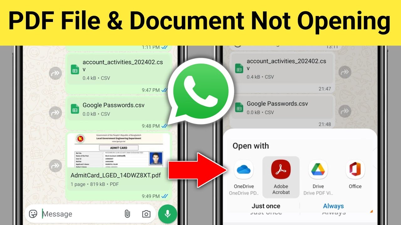 PDF Files  & Documents Not Opening Problem in Whatsapp || PDF Not Open Problem || New Update 2025