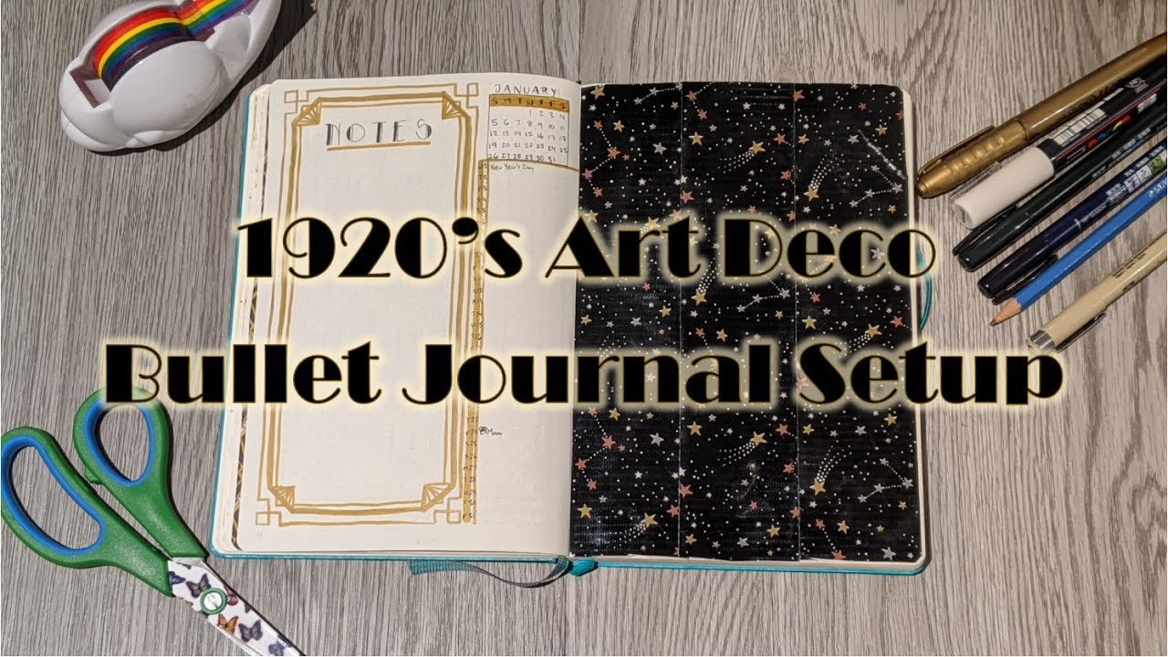 Plan With Me | 1920s ART DECO Bullet Journal Setup Jan 2020