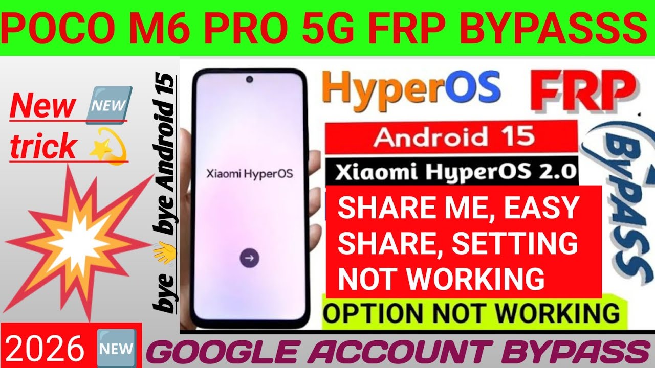 Poco m6 pro 5g frp bypass android 15 !poco m6 pro 5g google account bypass, NEW TRICK 🆕