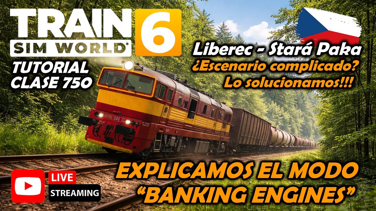 DIRECTO de JCtrenes 👉 TRAIN SIM WORLD 6 👉 Tutorial Clase 750 - Escenario Mudslide