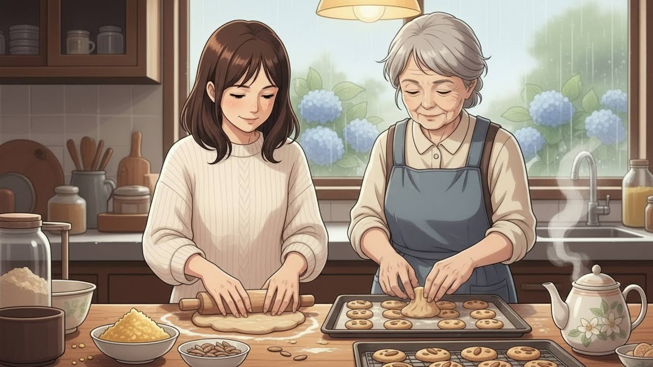 A Rainy Afternoon in My Grandmother's Kitchen Making Her Old Recipes | Ghibli ASMR | Ghibli Style.