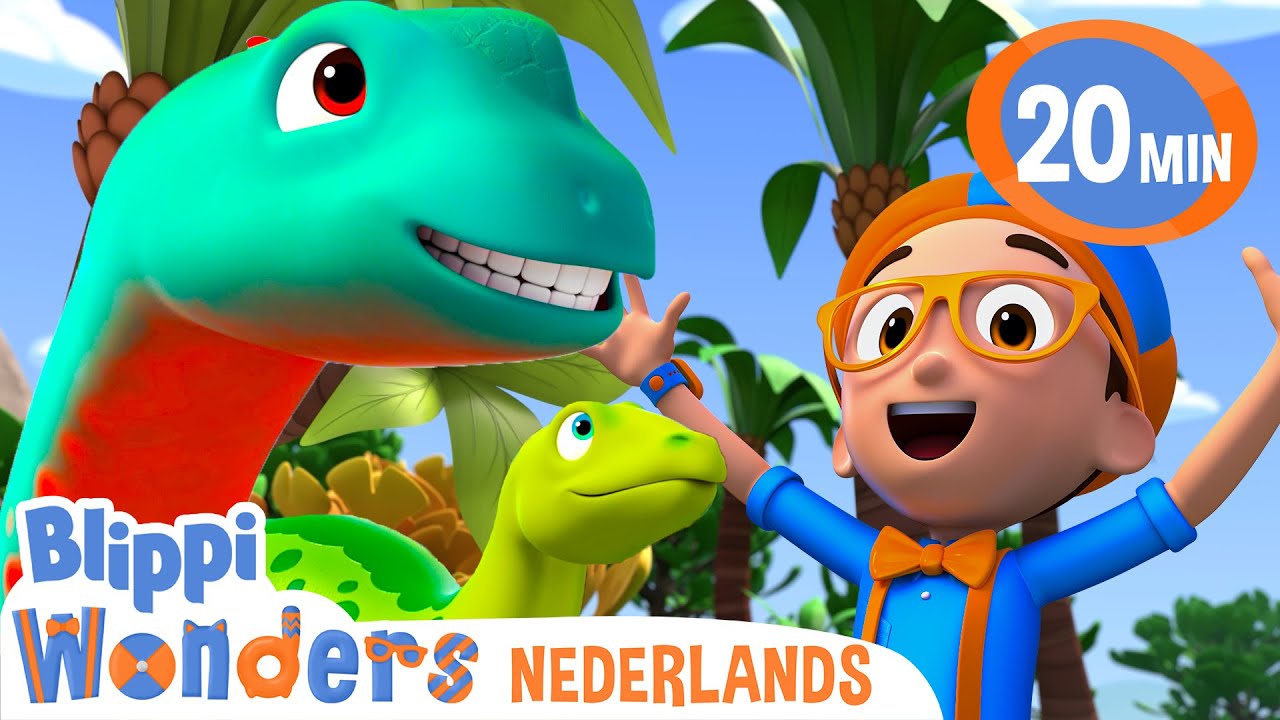 Blippi Speelt met Dinosaurussen 🔎 Blippi Wonders Nederlands - Kindercartoons