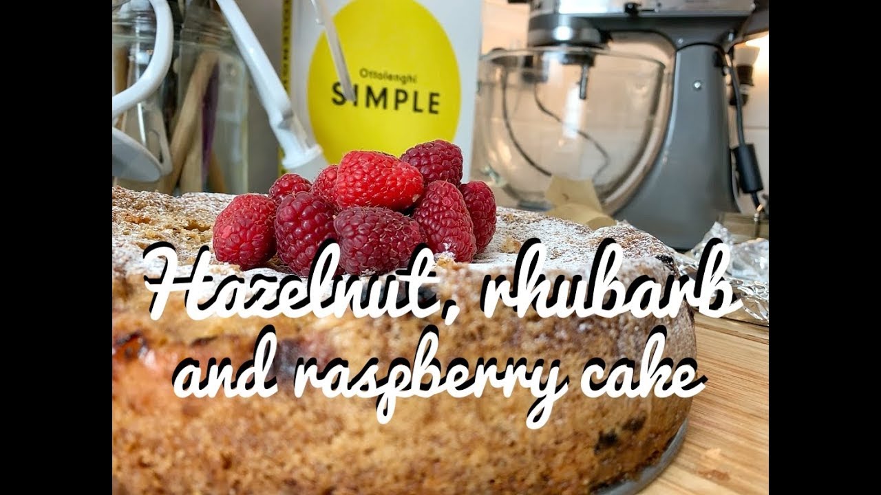 Hazelnut, peach/rhubarb and raspberry cake - Ottolenghi - The Baking German
