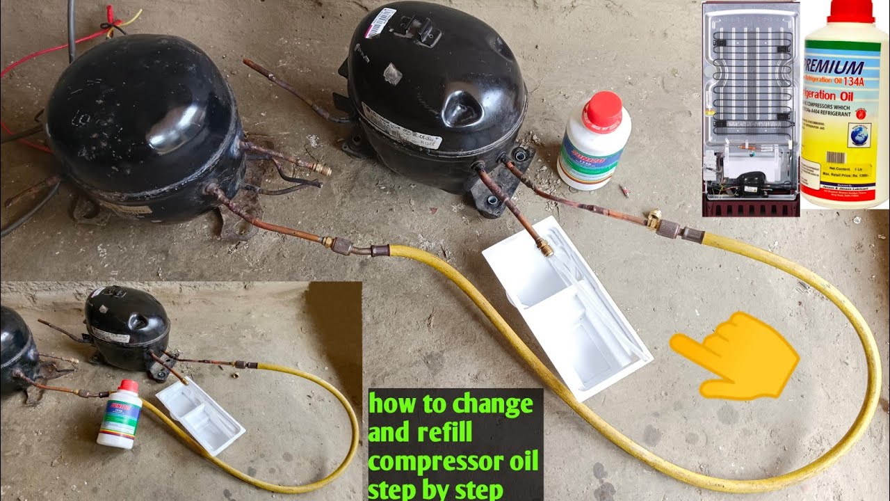 how to change and refill compressor oil step by step Hindi#fridge repairing#az electrical works