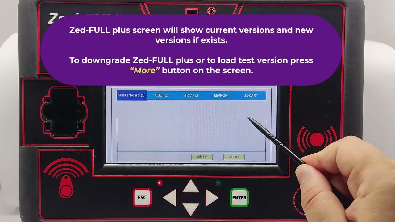 Update procedure on Zed FULL plus