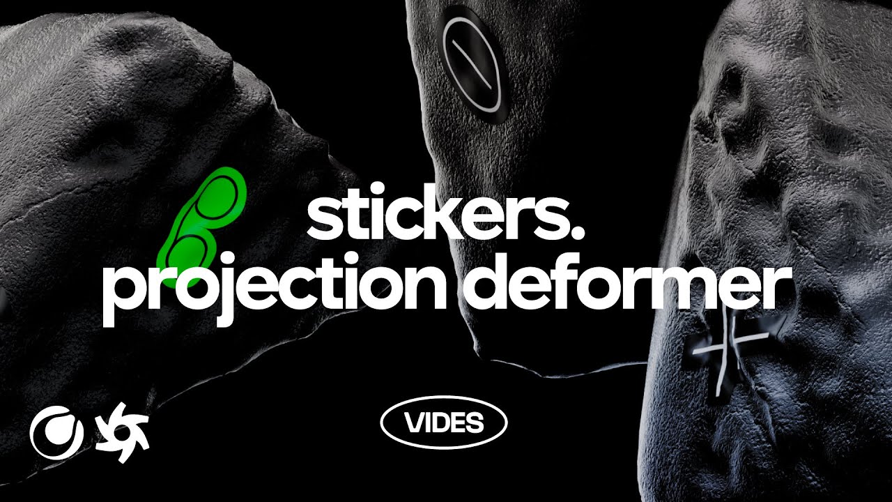 Стикеры на поверхности. Stickers & Projection Deformer