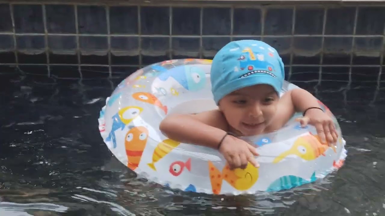 Baby’s Cutest Pool Splash Ever! 💦🛟 | Shambhu’s Little World