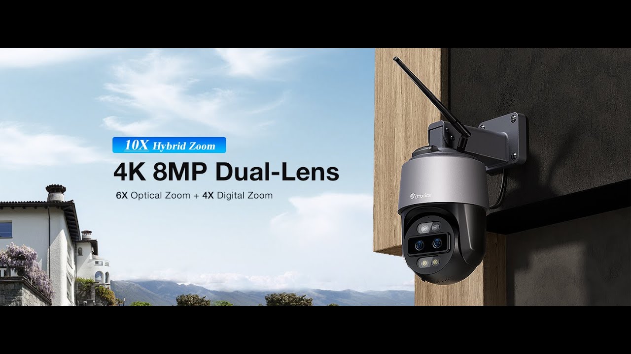 4K 16MP 8MP+8MP 360 Dual Lens Wifi Outdoor Security Camera 10x Auto Zoom-4K IMX415