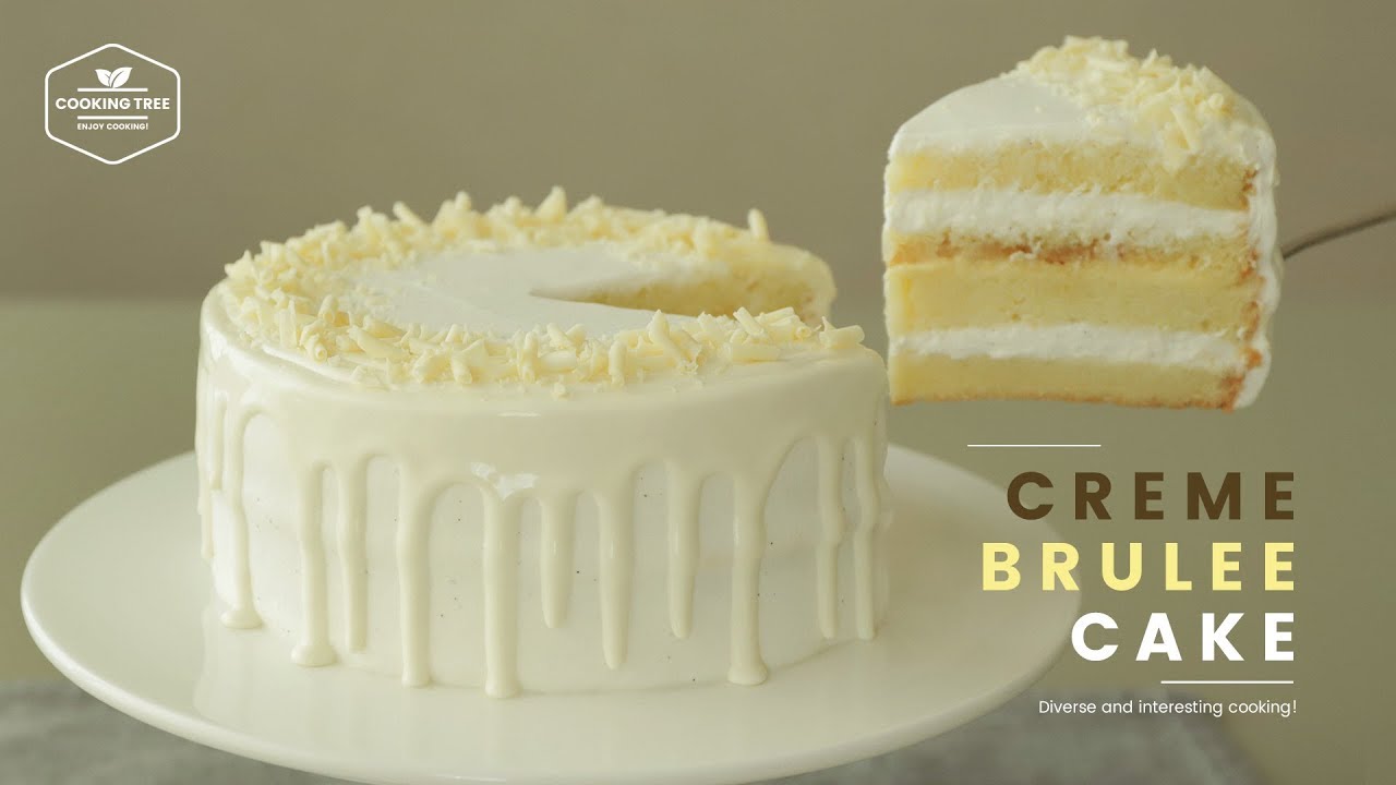 바닐라 크렘브륄레 생크림 케이크 만들기 : Vanilla Creme brulee Cake Recipe - Cooking tree 쿠킹트리