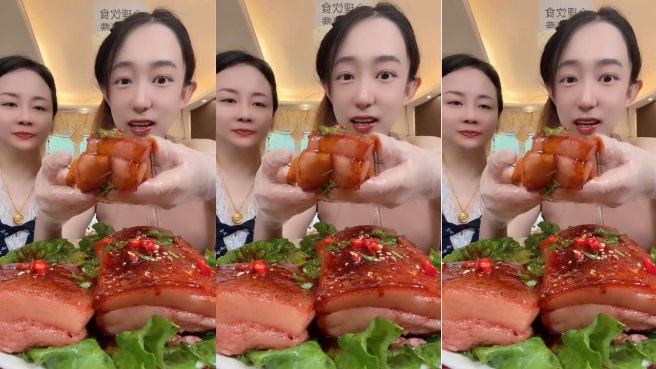 Eating Pork Fat Braised  Spicy, Eating a Big Piece of Fat Is More Than Addictive
