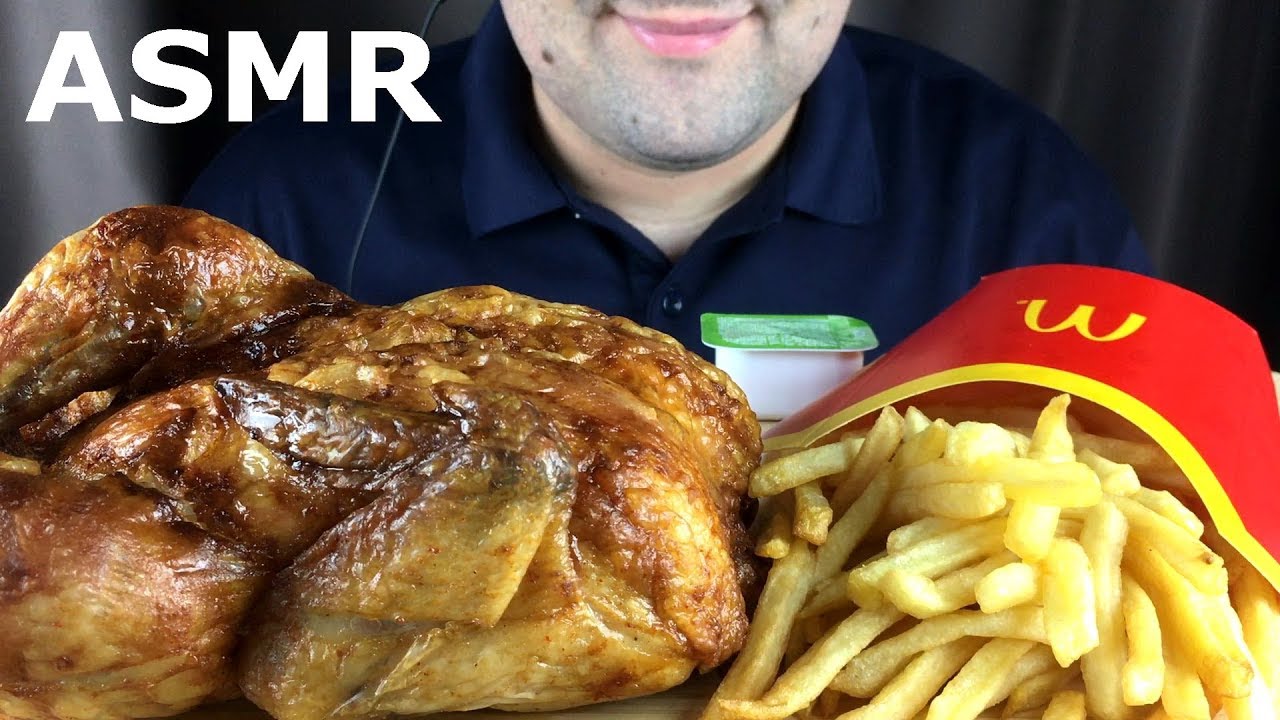 ASMR WHOLE ROTISSERIE CHICKEN & MCDONALDS FRENCH FRIES (Eating Sounds) Mukbang *NO TALKING*