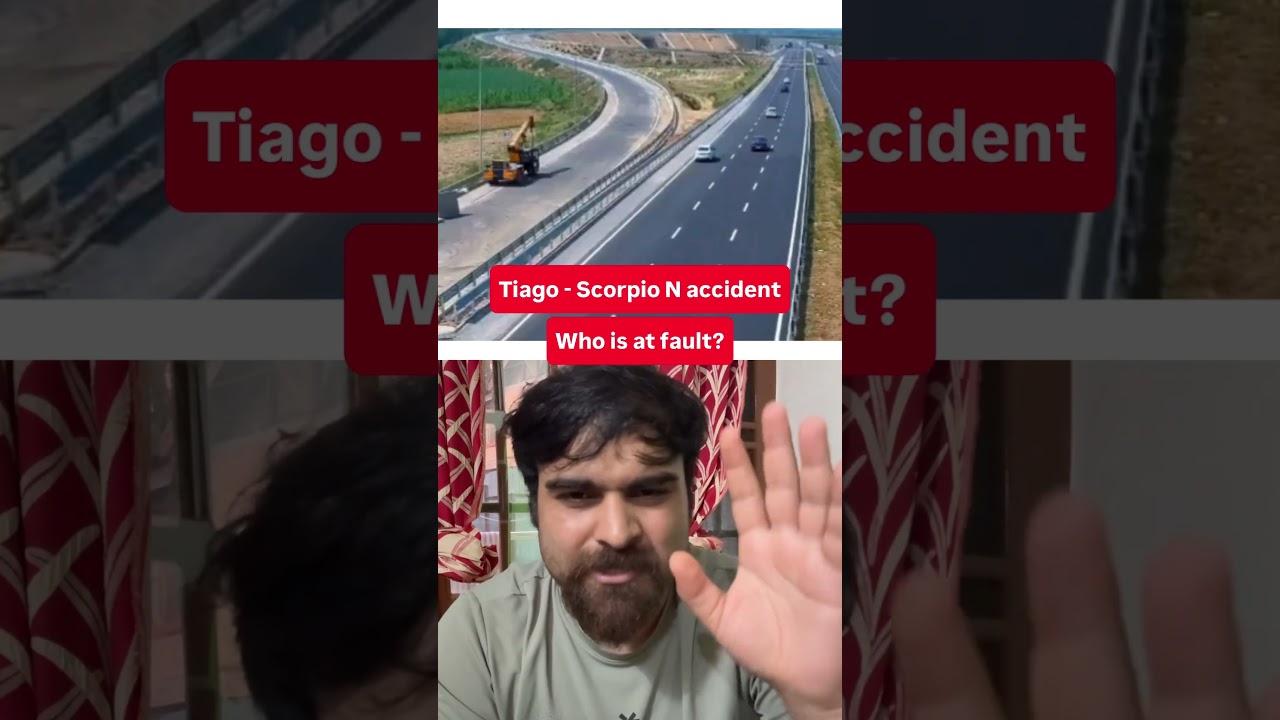 Scorpio N vs Tata Tiago accident on expressway ? #ScorpioN #TataTiago #Expressway #accident