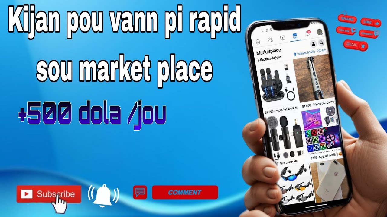 Sekre pou vann pi rapid sou MARKET PLACE || fe plis ke 10 vente  chak jou