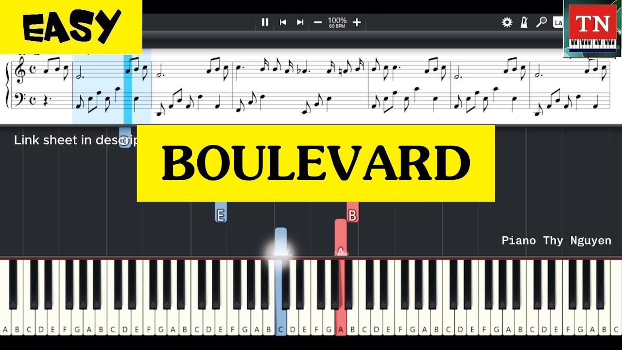 BOULEVARD - Dan Byrd | Piano Tutorial [ EASY ]