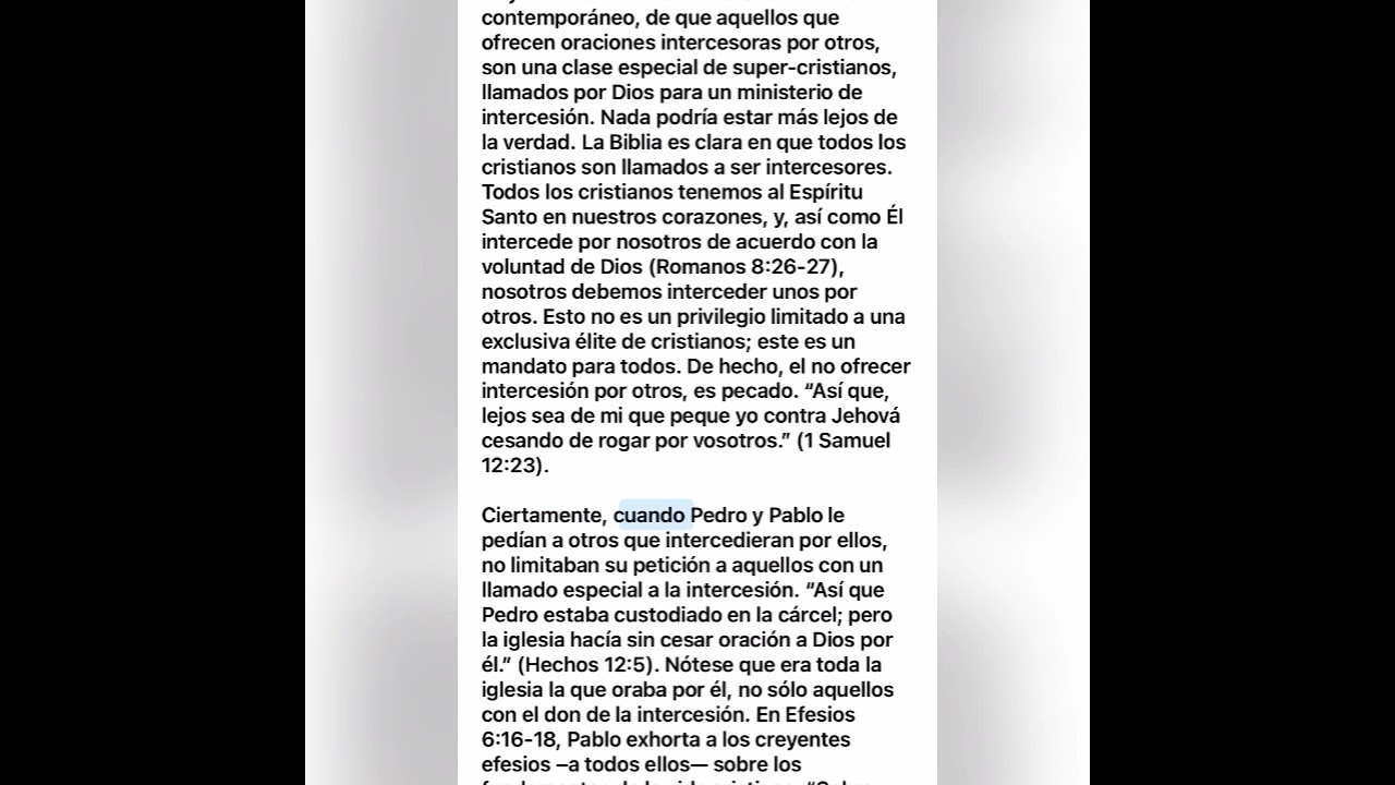 La oraci&oacute;n intercesora humana y la intercesi&oacute;n divina de Jes&uacute;s. Los muertos puede interceder?