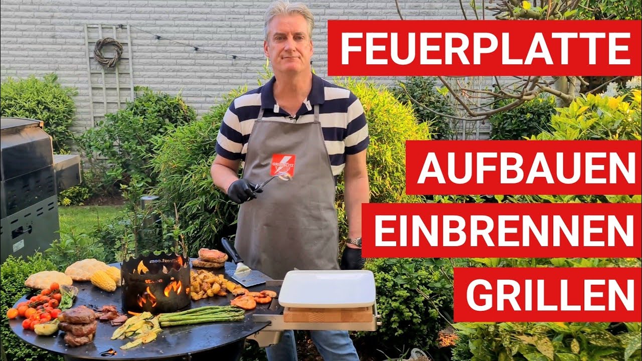🔥 GRILLBLITZ: Grillen auf der Feuerplatte Feuertonne Einbrennen Rost Gerichte Rezepte Pflege Steak