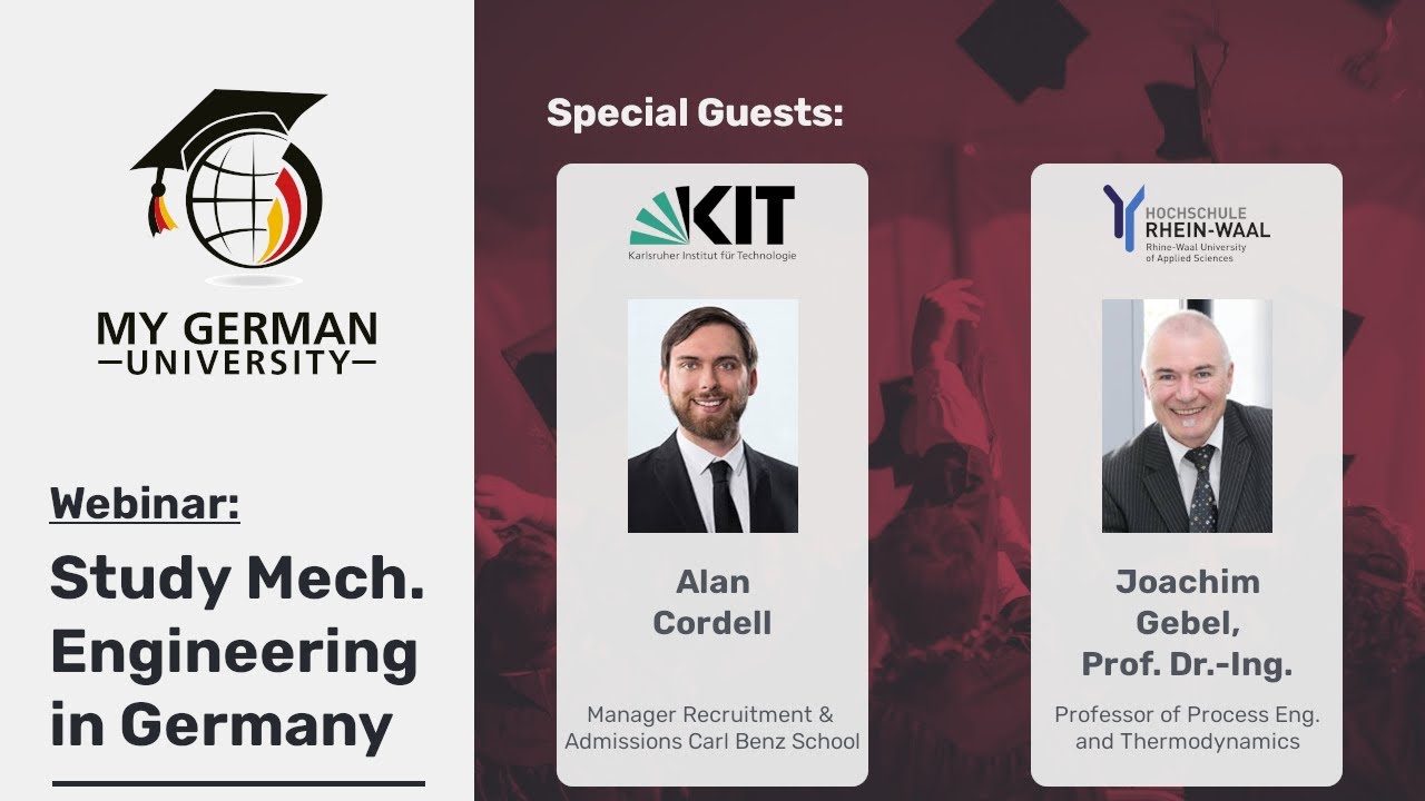 Study Mechanical Engineering in Germany (2021) 🎓🇩🇪 | Webinar with KIT Karlsruhe & Rhine-Waal UAS