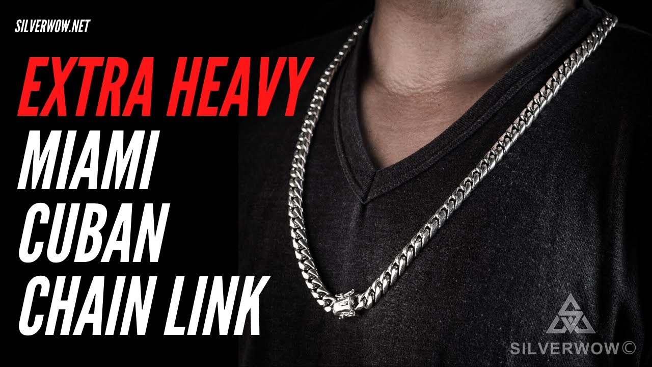 Miami Cuban Link Chains,  Mens Silver Necklaces, BIG, Extra Heavy Weights ! | By Silverwow