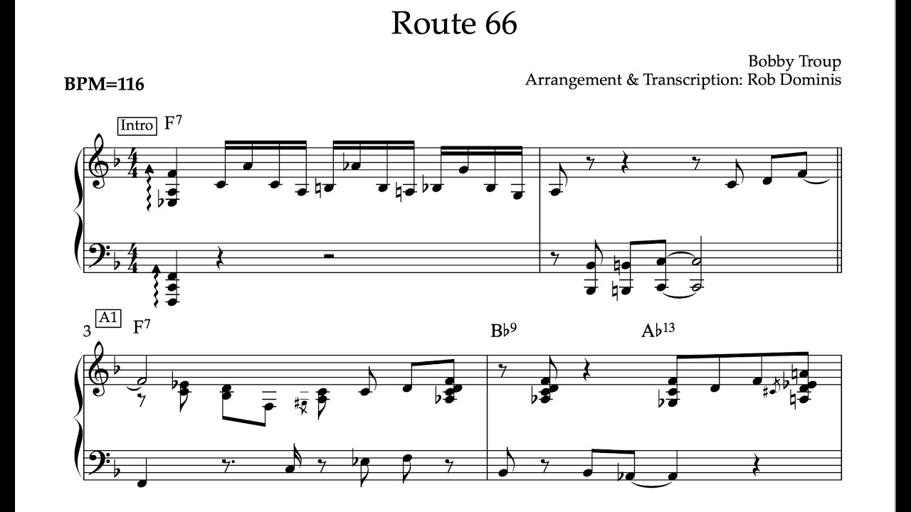 Rob Dominis Solo Piano - Route 66