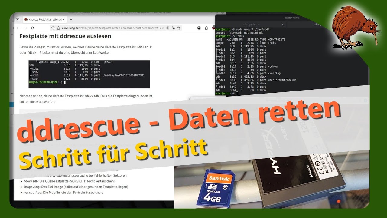 🛠️ Kaputte Festplatte retten mit ddrescue – Schritt für Schritt erklärt!