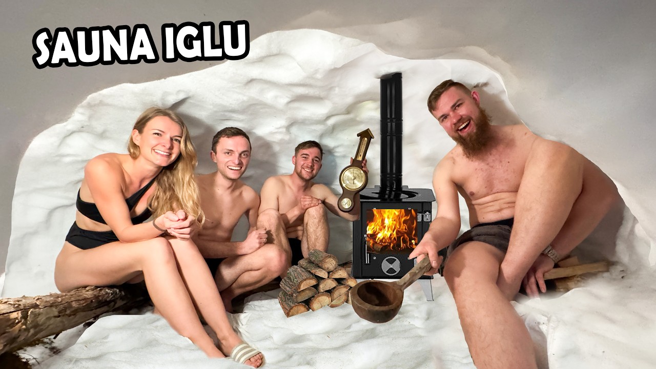 Wir graben einen SURVIVAL SHELTER im Schnee (mit SAUNA!)